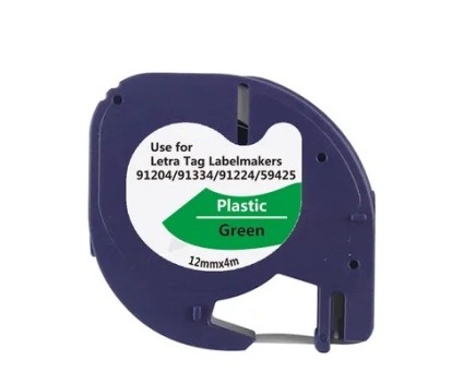 Cinta Compatible DYMO S0721640 12m x 4m Texto negro sobre fondo verde