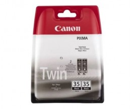 2 Cartuchos de tinta Originales, Canon PGI-35 Negro 9.3ml