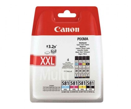 4 Cartuchos de tinta Originales, Canon CLI-581 XXL C / M / Y / PBK