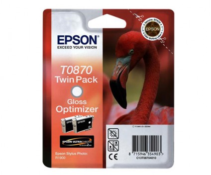 2 Cartuchos de tinta Originales, Epson T0870 Otimizador de Gloss 11.4ml