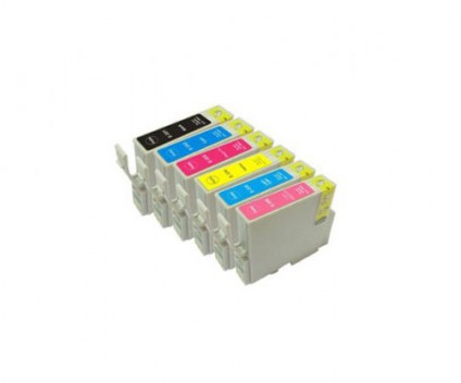 6 Cartuchos de Tinta Compatibles, Epson T0331-T0336 Negro + Colores 13ml