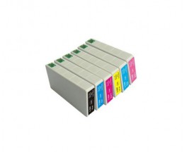 6 Cartuchos de Tinta Compatibles, Epson T5591-T5596 Negro + Colores 16ml