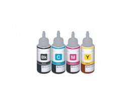 4 Cartuchos de tinta Compatibles, Epson T6641-T6644 Negro + Colores 70ml