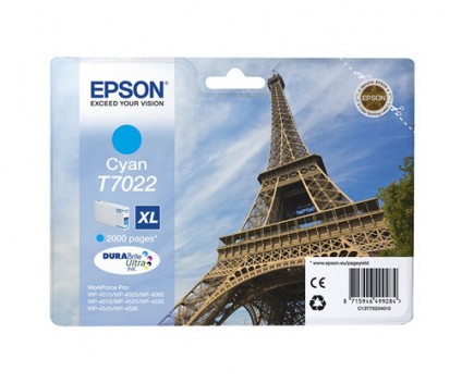 Cartucho de Tinta Original Epson T7022 Cyan 21.3ml ~ 2.000 Paginas