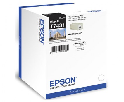 Cartucho de Tinta Original Epson T7431 Negro 49ml ~ 2.500 Paginas