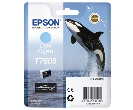 Cartucho de Tinta Original Epson T7605 Cyan Claro 25.9ml