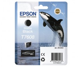 Cartucho de Tinta Original Epson T7608 Negro Mate 25.9ml