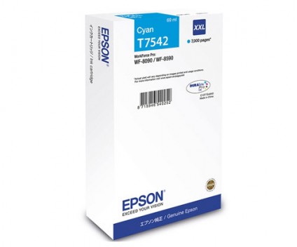 Cartucho de Tinta Original Epson T7542 Cyan 69ml ~ 7.000 Paginas