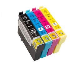 4 Cartuchos de tinta Compatibles, Epson T2991-T2994 / 29 XL Negro 17ml + Cor 13ml