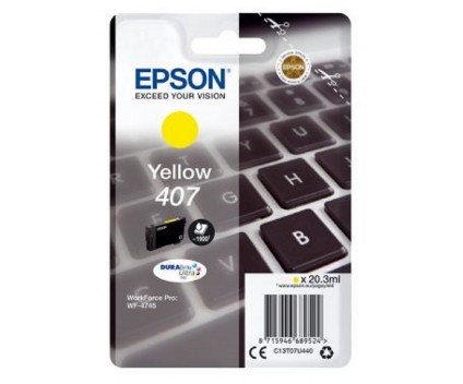 Cartucho de Tinta Original Epson T07U4 / 407 Amarillo 20.3ml ~ 1.900 Pages