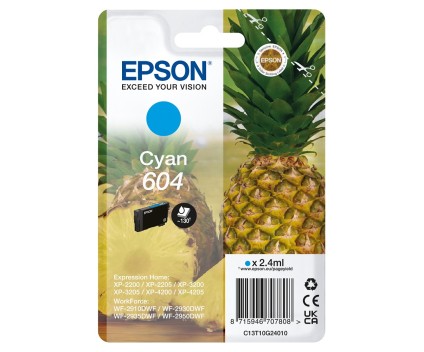 Cartucho de Tinta Original Epson T10G2 / 604 Cyan 2.4ml ~ 130 Paginas