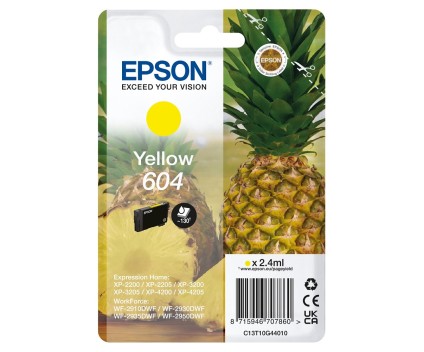 Cartucho de Tinta Original Epson T10G4 / 604 Amarillo 2.4ml ~ 130 Paginas