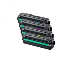 4 Cartuchos de Toneres Compatibles, Samsung 505L Negro + Colores ~ 6.000 / 1.500 Paginas