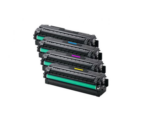 4 Cartuchos de Toneres Compatibles, Samsung 505L Negro + Colores ~ 6.000 / 1.500 Paginas