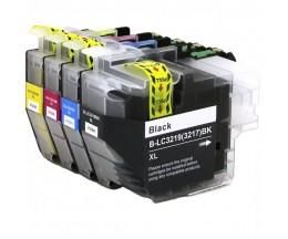 4 Cartuchos de tinta Compatibles, Brother LC-3219XL Negro 60ml + Colores 18ml