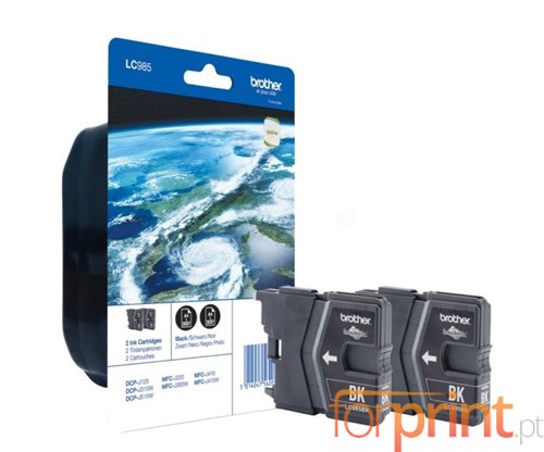 2 Cartuchos de tinta Originales, Brother LC-985 Negro 9ml