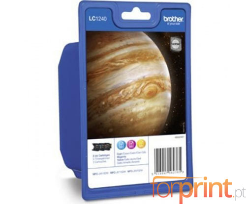 3 Cartuchos de tinta Originales, Brother LC-1240Y / LC-1240M / LC-1240C Colores 6ml ~ 600 Paginas