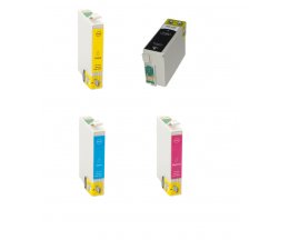 4 Cartuchos de tinta Compatibles, Epson T3466 / T3476 / 34 XL Negro + Colores ~ 1.100 / 950 Pages