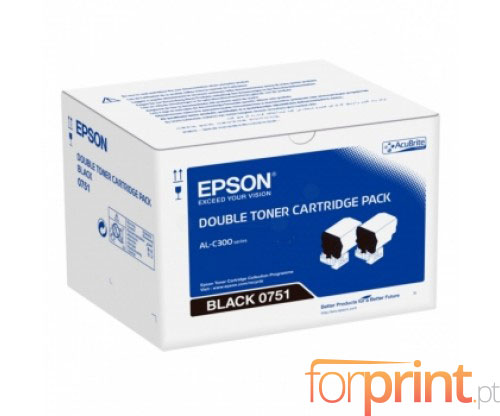 2 Cartuchos de Toneres Originales, Epson S050750 Negro ~ 7.300 Paginas