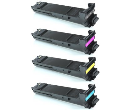 4 Cartuchos de Toneres Compatibles, Konica Minolta A0DKX53 Negro + Colores ~ 8.000 Paginas